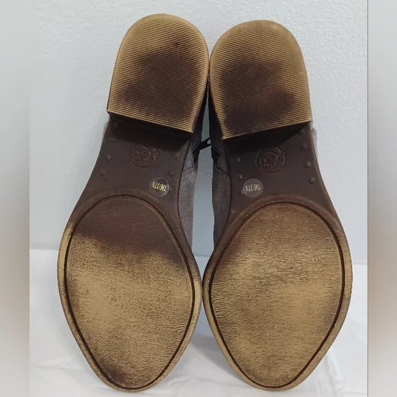 LUCKY BRAND suede ankle boots boots zip-up gray size 7m-(37.1/2) soft leather - Picture 6 of 11